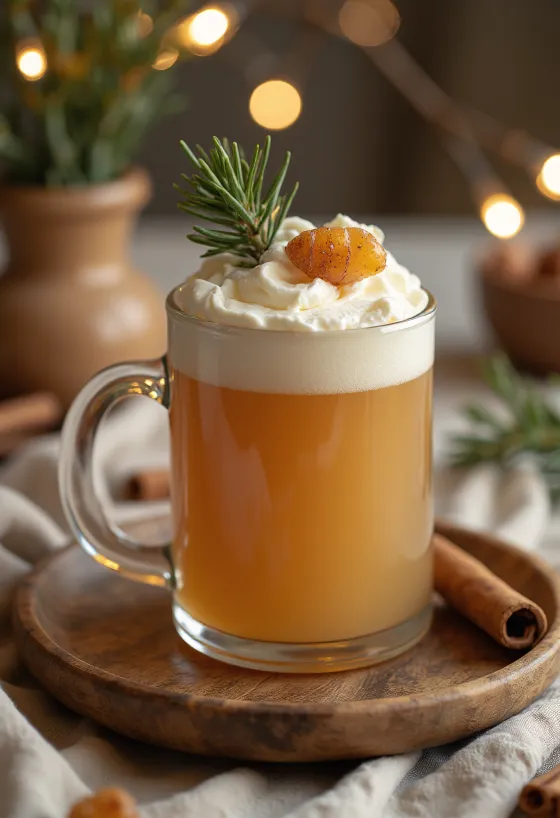 Cidre aux bourgeons de sapin servi dans un verre