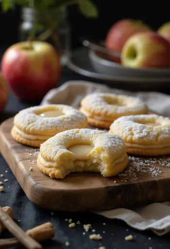 Sablés linzer aux pommes et à la vanille servis