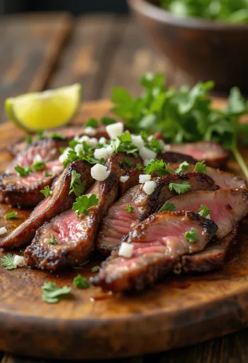 Carne asada servie avec tortillas et salade