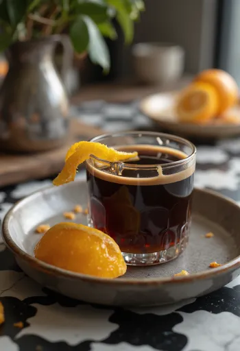 Liqueur chocolat-orange fraîchement servie