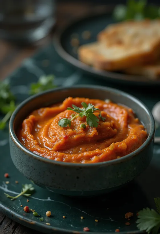 Sauce Romesco servie avec grillades