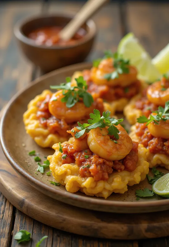 Acarajé aux crevettes et haricots noirs, servis comme des beignets frits dorés