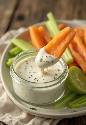 Ranch dressing servi avec légumes frais