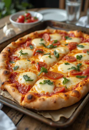 Grandma pizza pâte rectangulaire et fromage