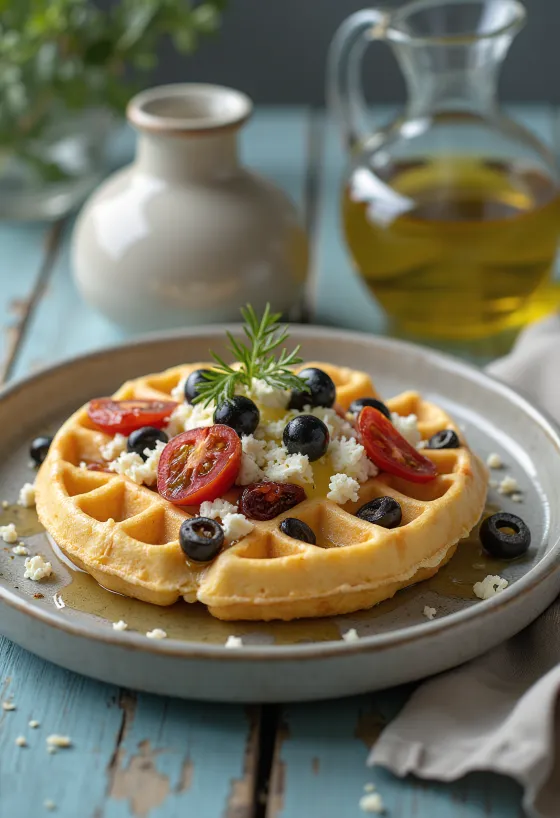 Gaufre Méditerranéenne servie