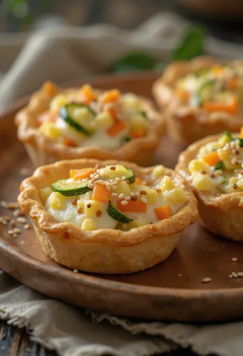 Tartelette prébiotique légumes fromage frais, avec légumes frais et fromage