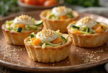 Tartelette prébiotique légumes fromage frais, avec légumes frais et fromage