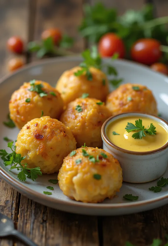 Acarajé sauce moutarde, boulettes de haricots noirs servies avec sauce moutarde et coriandre