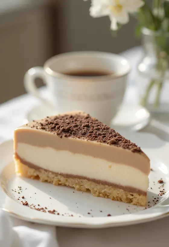 Gâteau mousse aux marrons en présentation élégante