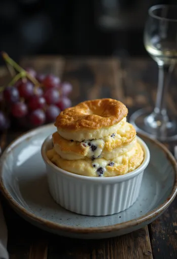 Soufflé au Gorgonzola servi