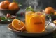 Cidre à la mandarine servi dans un verre
