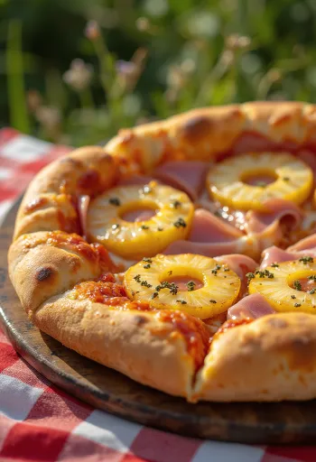 Pizza Hawaïenne classique à l'ananas et au jambon