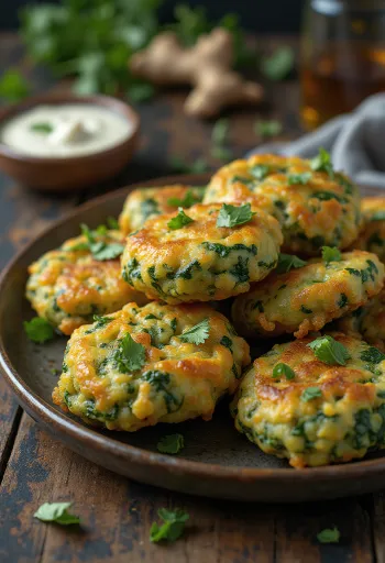 Pakora aux épinards, bouchées dorées et croustillantes servies
