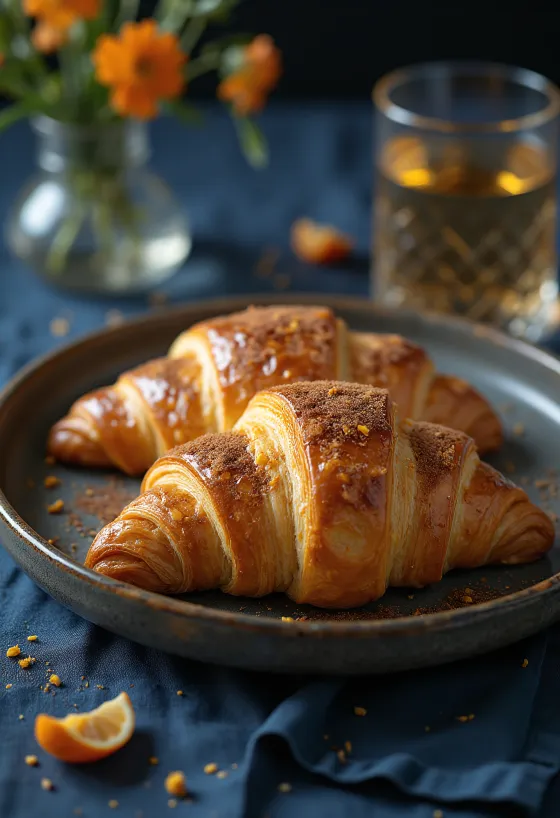 Croissant espagnol à la cannelle fraîchement cuit