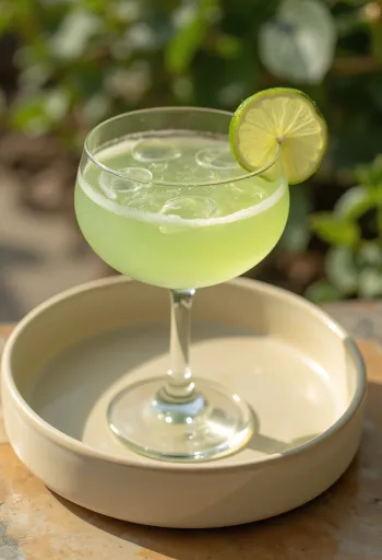 Cocktail Daiquiri décoré d'une tranche de citron vert