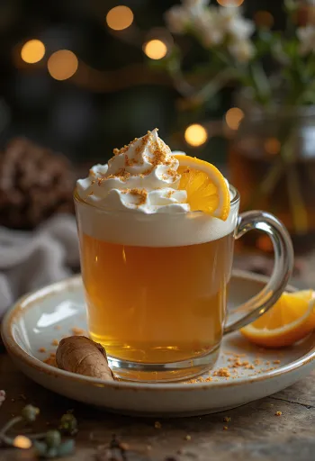 Cidre chaud réconfortant servi dans un verre