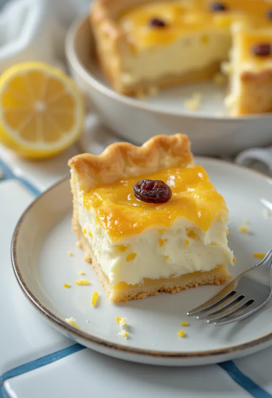 Gâteau au fromage blanc frais avec une pâte croustillante