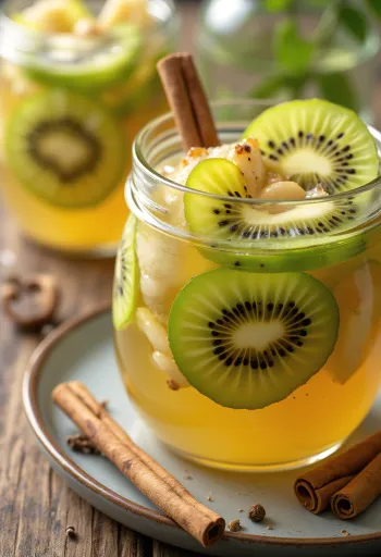 Kiwis aigres-doux marinés servis en bocal