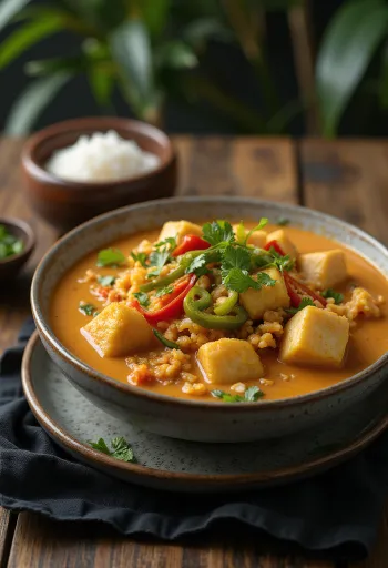 Bicol Express Végétarien au tofu, lait de coco et légumes frais