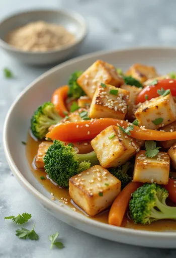 Tofu à l'ail et aux légumes