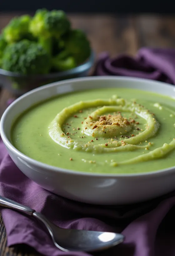 Sauce crémeuse brocoli servie