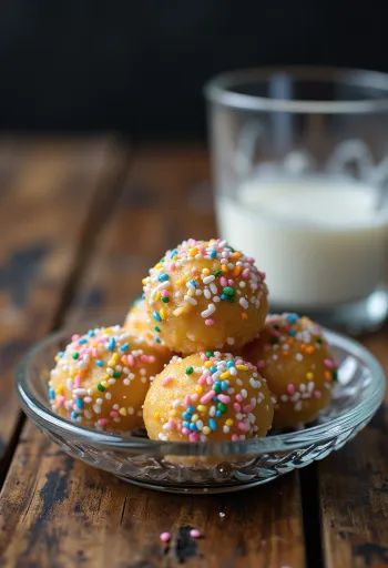 Boules au punch roulées dans des bonbons colorés