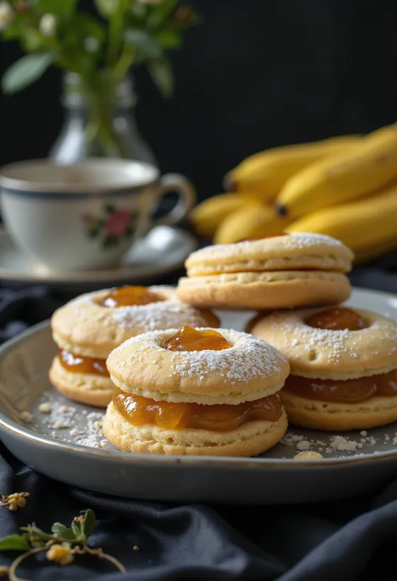 Sablés linzer citron-banane servis