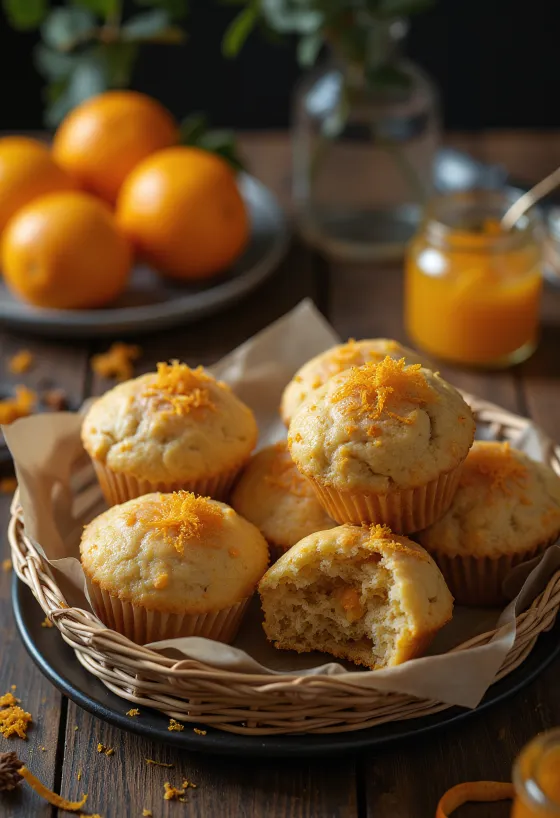 Muffins marron-orange servis
