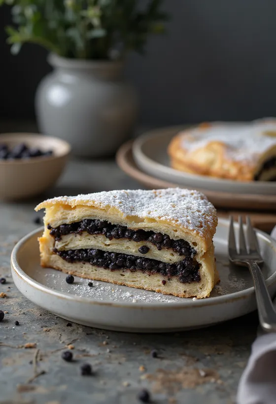 Tarte au pavot à la pâte dorée et garniture pavot