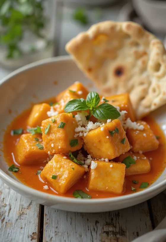 Tofu rôti sauce thaï servi