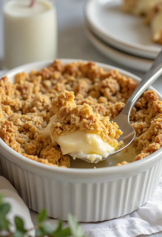 Gâteau crumble au fromage blanc et avoine