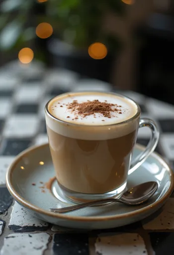 Café mousseux fraîchement servi