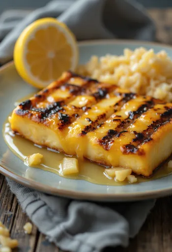 Fromage grillé au barbecue servi