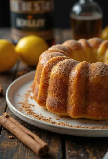 Kouglof au citron et à la cannelle servi