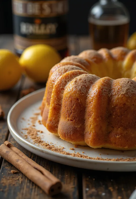 Kouglof au citron et à la cannelle servi