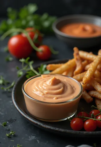 Mayonnaise épicée au Sriracha servie dans un bol