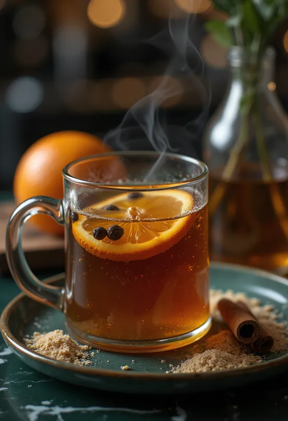 Cidre aux clous de girofle dans une tasse