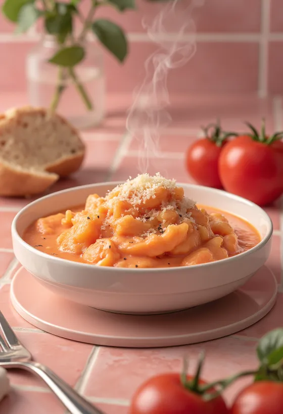 Sauce tomate crémeuse au romarin dressée