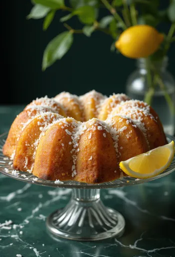 Kouglof citron-coco servi