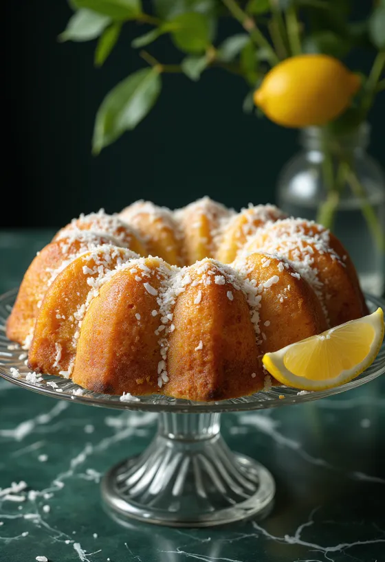 Kouglof citron-coco servi