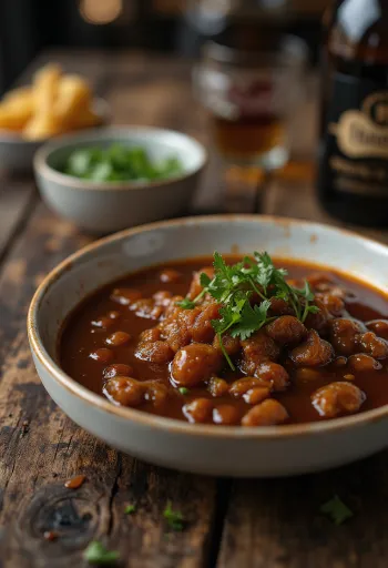 Sauce tamarin épicée servie avec des viandes grillées