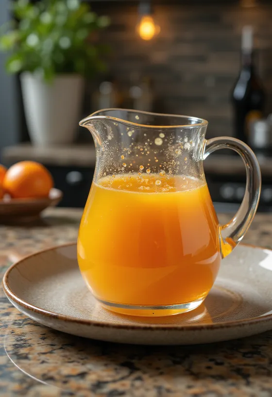 Sauce à l'orange et au romarin servie