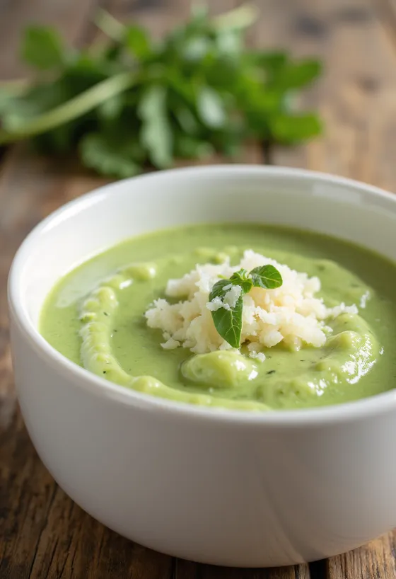 Sauce crémeuse à la roquette dressée