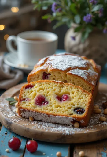 Cake aux fruits confits de Noël avec noix