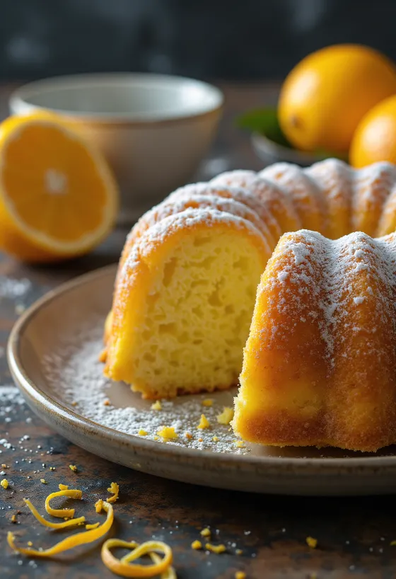 Kouglof citron-orange servi