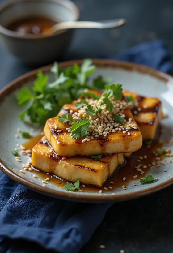 Tofu grillé sauce gingembre