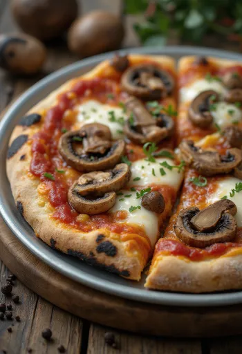 Pizza ai Funghi di Bosco aux champignons sauvages et mozzarella