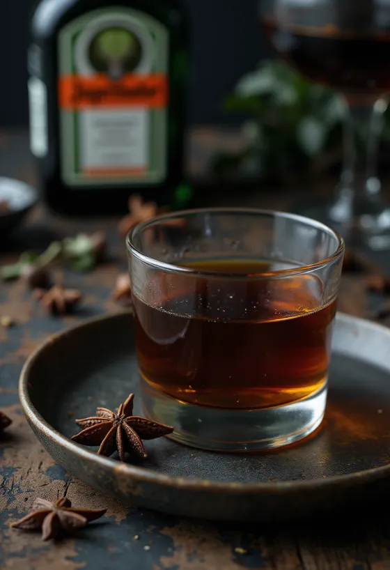 Jägermeister maison servi en bouteille