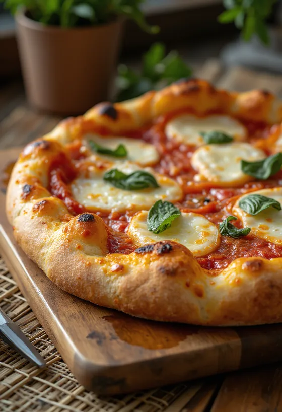 Pizza al Taglio à pâte épaisse et mozzarella
