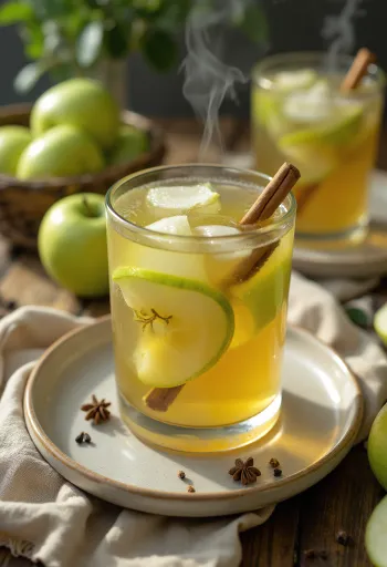 Cidre à la pomme verte dans une tasse